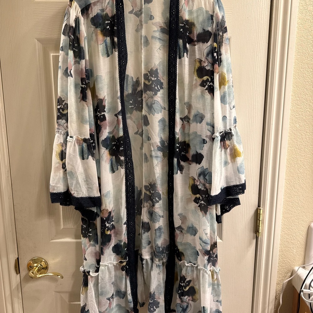 Torrid Sheer Kimono with Floral Design